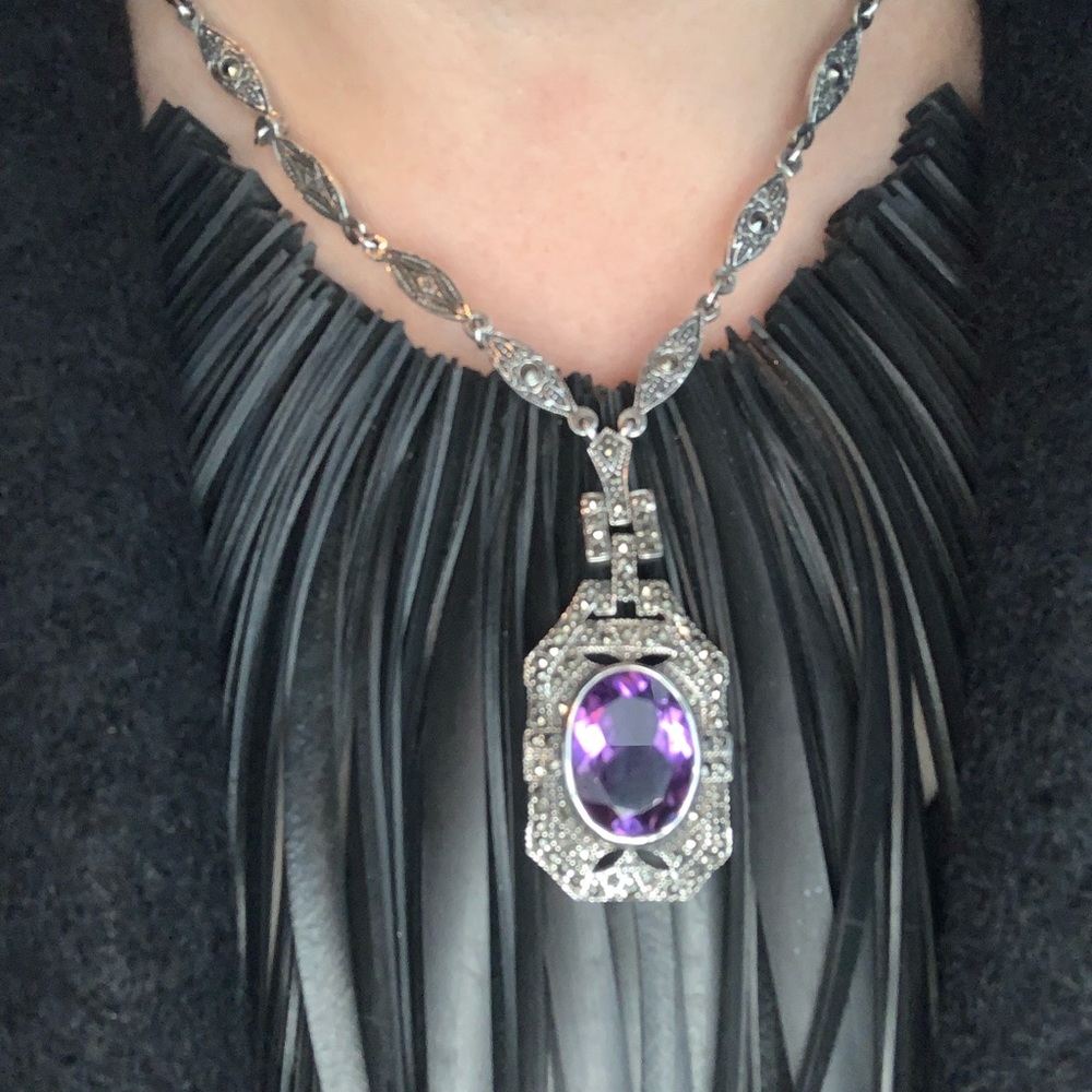 Sterling  & Marcasite “Victorian Style” Necklace